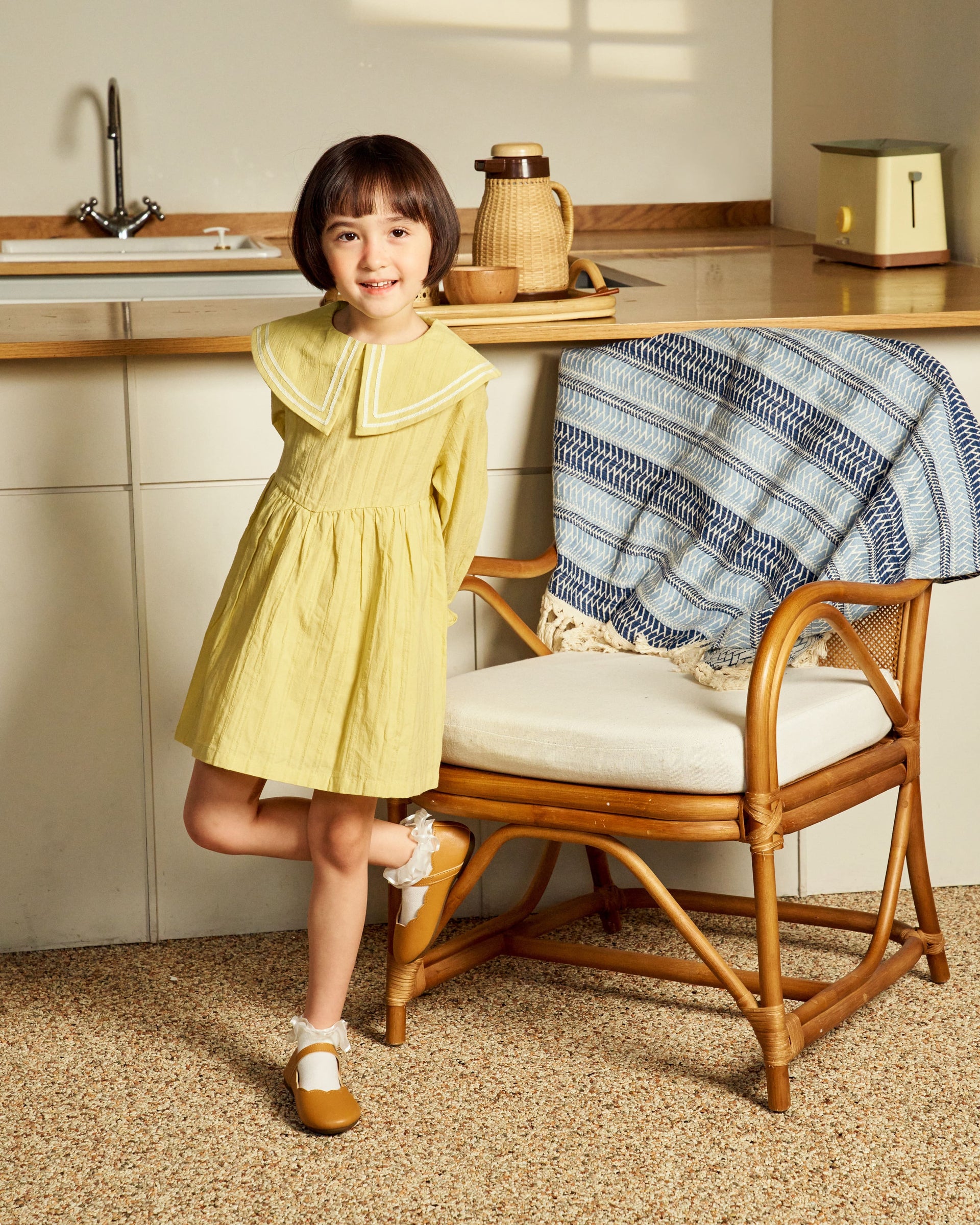 Sarah Wide Collar Textured Dress