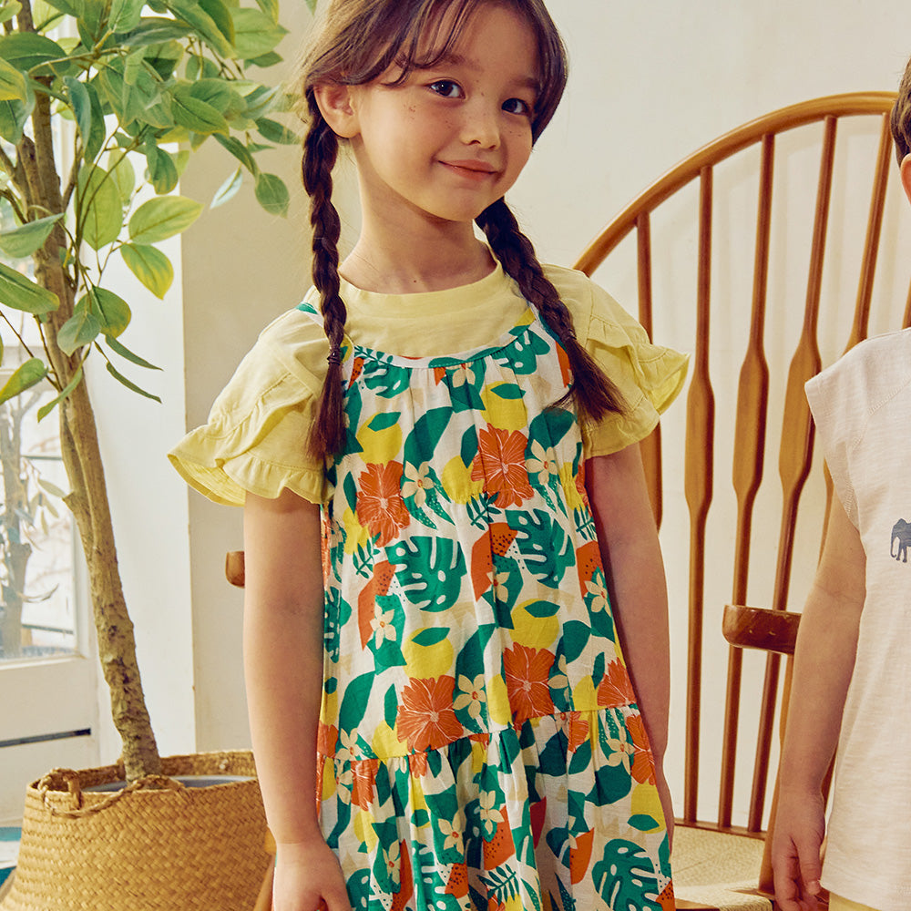 Aloha Floral Print Summer Tank Cami Dress-Dress - Kids-ToTo Heros-