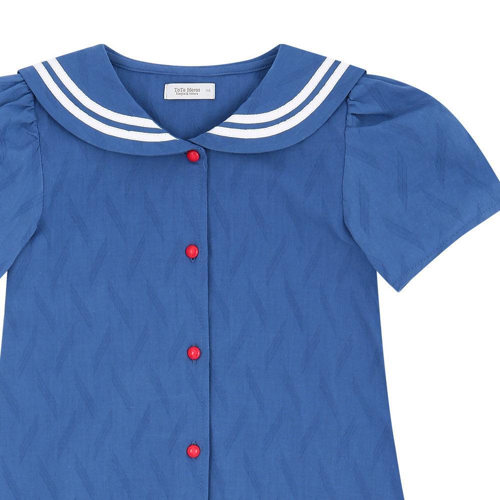 Amy Textured Sailor-Collared Dress-Dress - Kids-ToTo Heros-