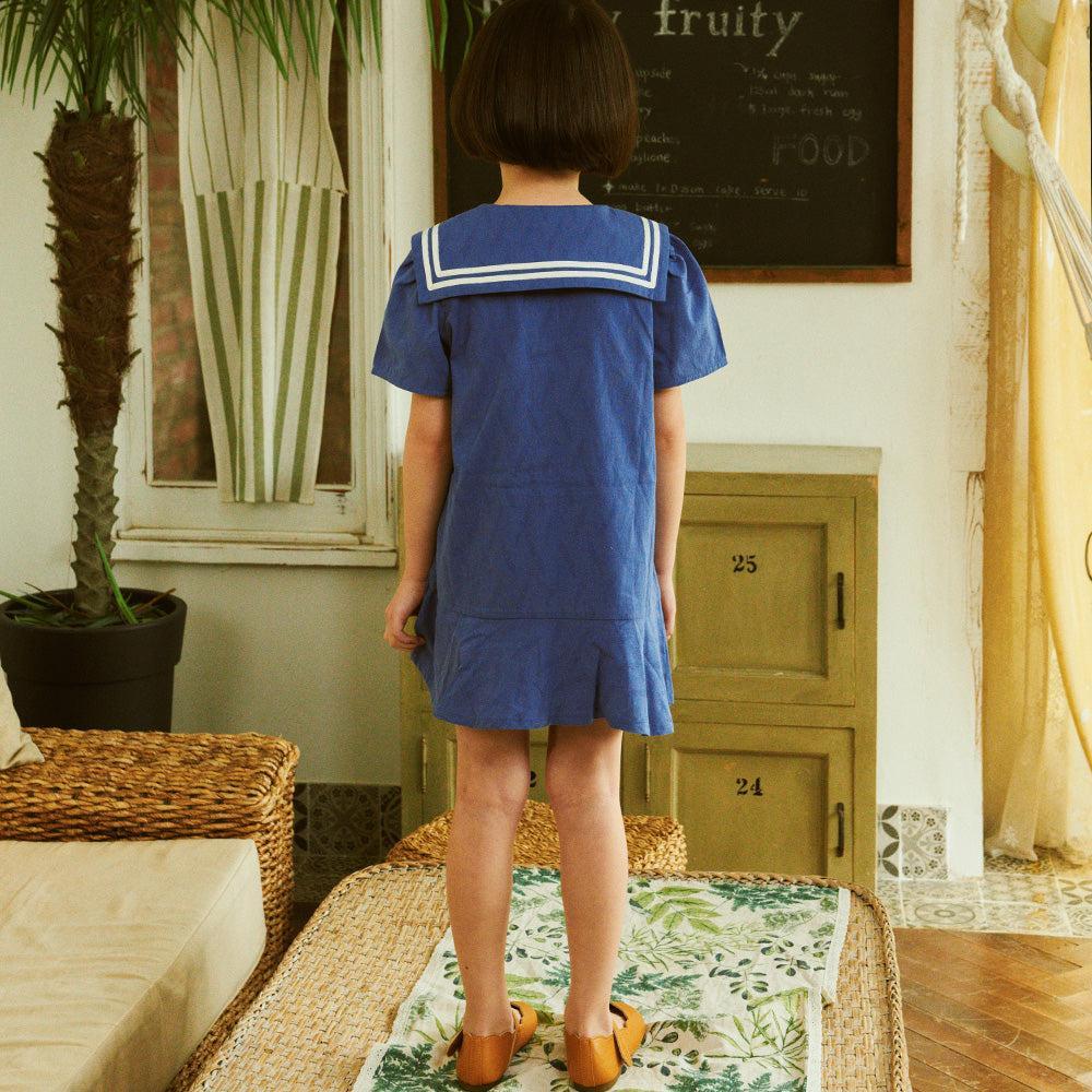 Amy Textured Sailor-Collared Dress-Dress - Kids-ToTo Heros-