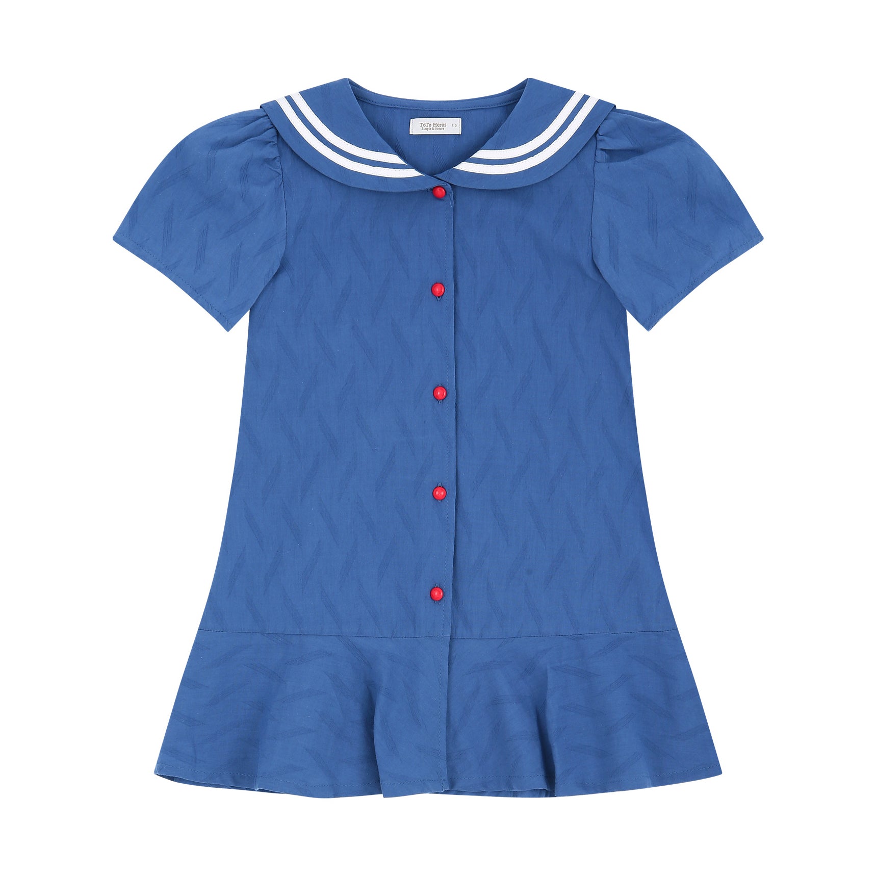 Amy Textured Sailor-Collared Dress-Dress - Kids-ToTo Heros-