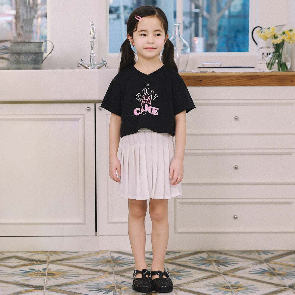 Aya Cropped Mesh T-Shirt & Pleated Tank Dress Set-Top & Skirt Set - Kids-ToTo Heros-