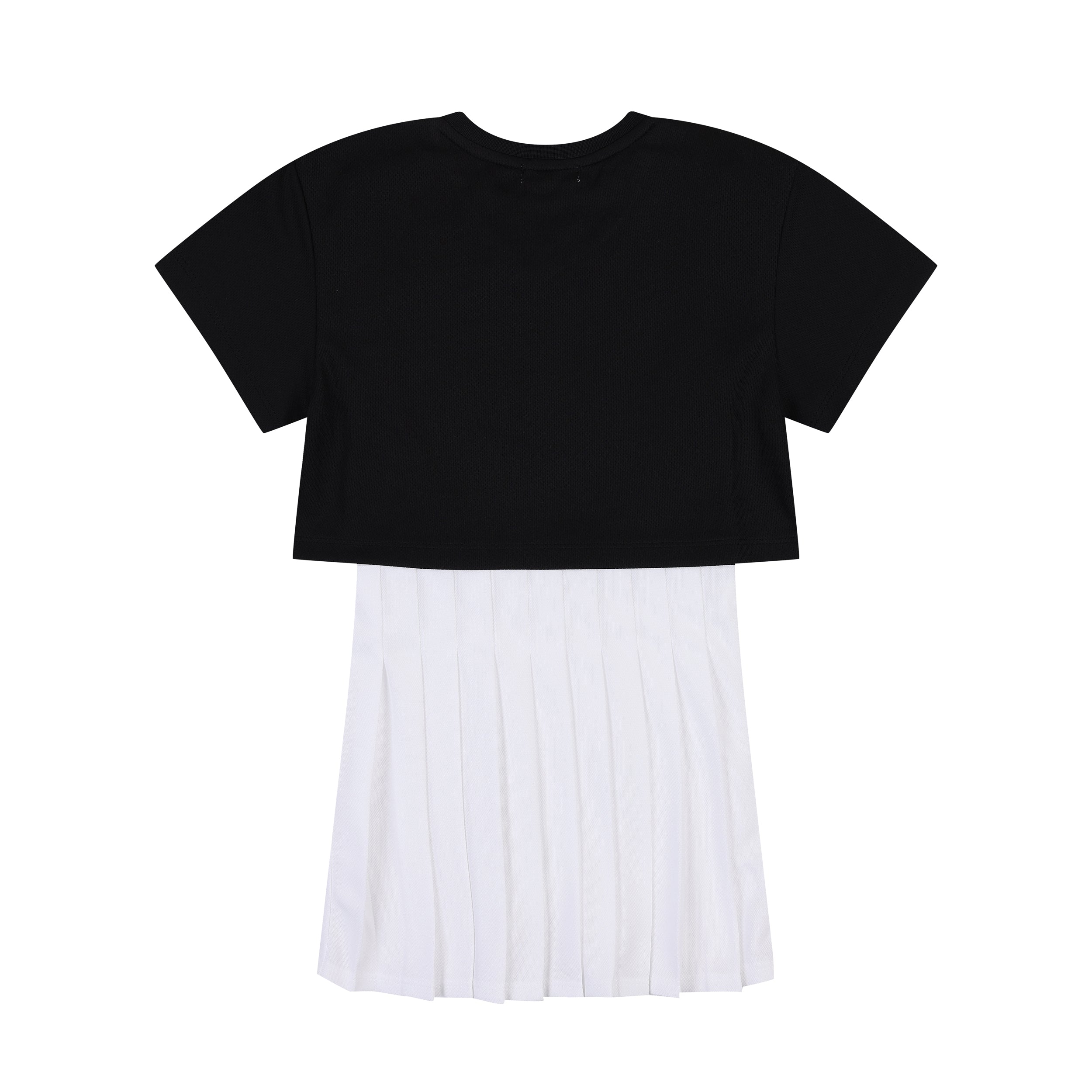 Aya Cropped Mesh T-Shirt & Pleated Tank Dress Set-Top & Skirt Set - Kids-ToTo Heros-