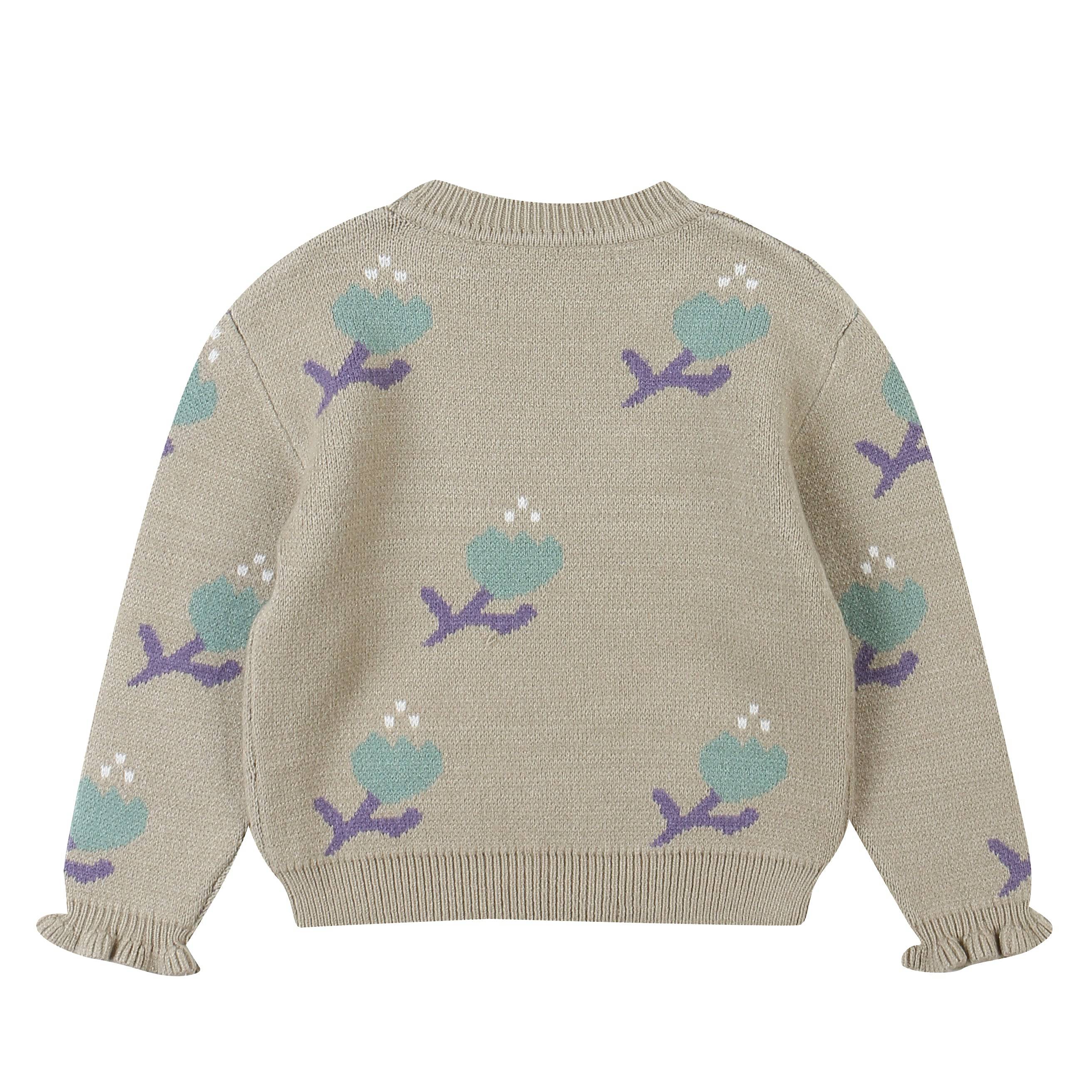 Belita Floral Pattern Knit Sweater-Knit Sweater - Kids-ToTo Heros-ToTo Heros l Premium Children's Clothing