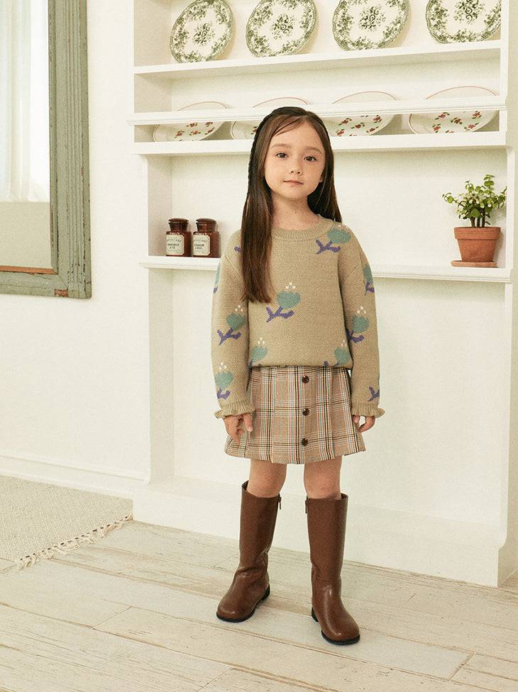 Belita Floral Pattern Knit Sweater-Knit Sweater - Kids-ToTo Heros-ToTo Heros l Premium Children's Clothing