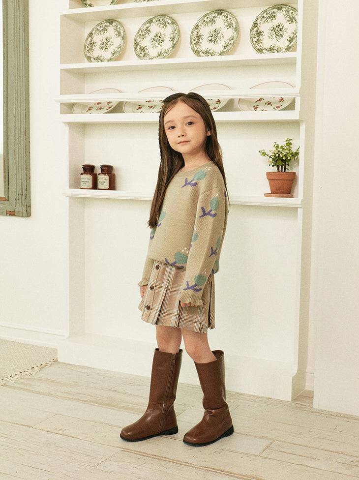 Belita Floral Pattern Knit Sweater-Knit Sweater - Kids-ToTo Heros-ToTo Heros l Premium Children's Clothing