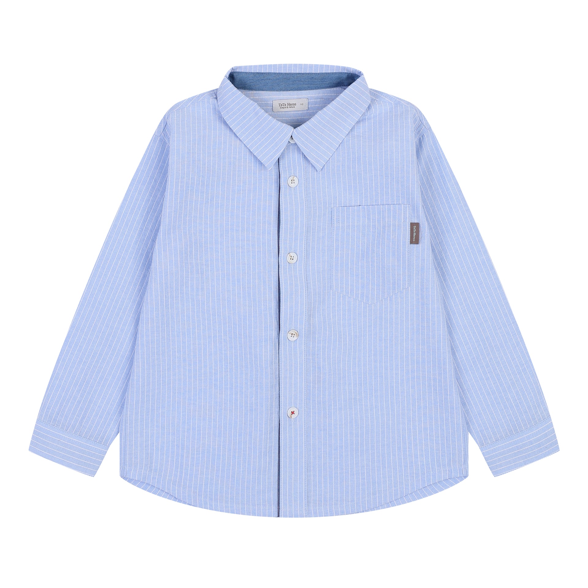 Blue Striped Button Down Shirt-Button Down Shirt - Kids-ToTo Heros-ToTo Heros l Premium Children's Clothing