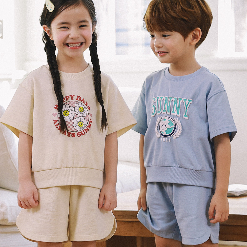 Bonnie Graphic Top & Curved Hem Shorts Set-Top & Skirt Set - Kids-ToTo Heros-