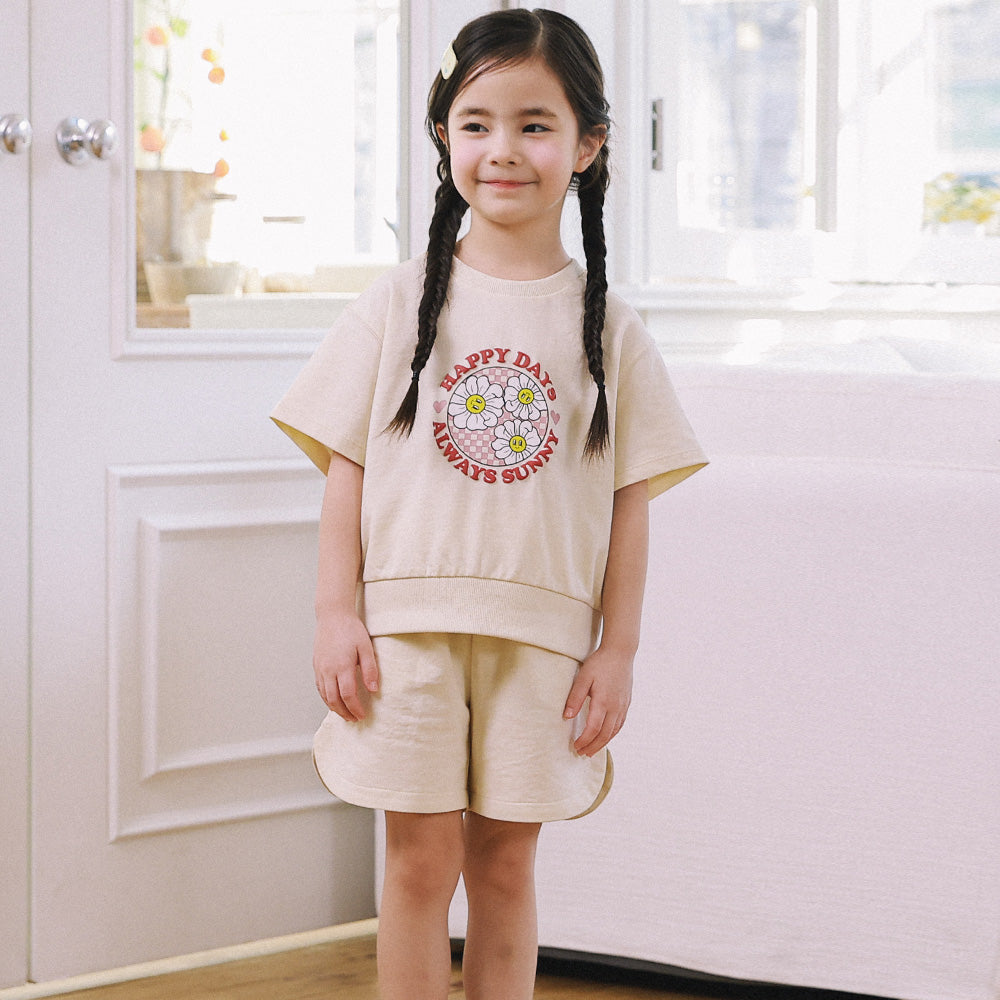 Bonnie Graphic Top & Curved Hem Shorts Set-Top & Skirt Set - Kids-ToTo Heros-