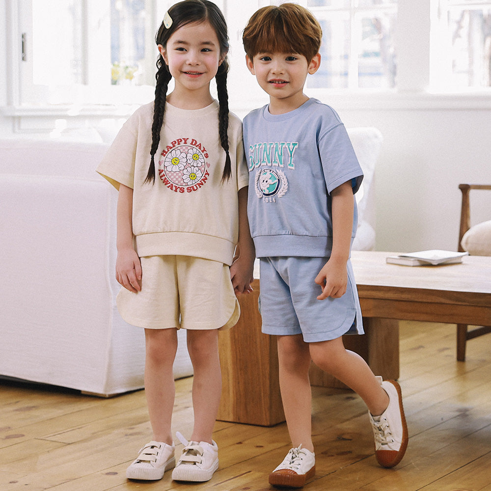 Bonnie Graphic Top & Curved Hem Shorts Set-Top & Skirt Set - Kids-ToTo Heros-