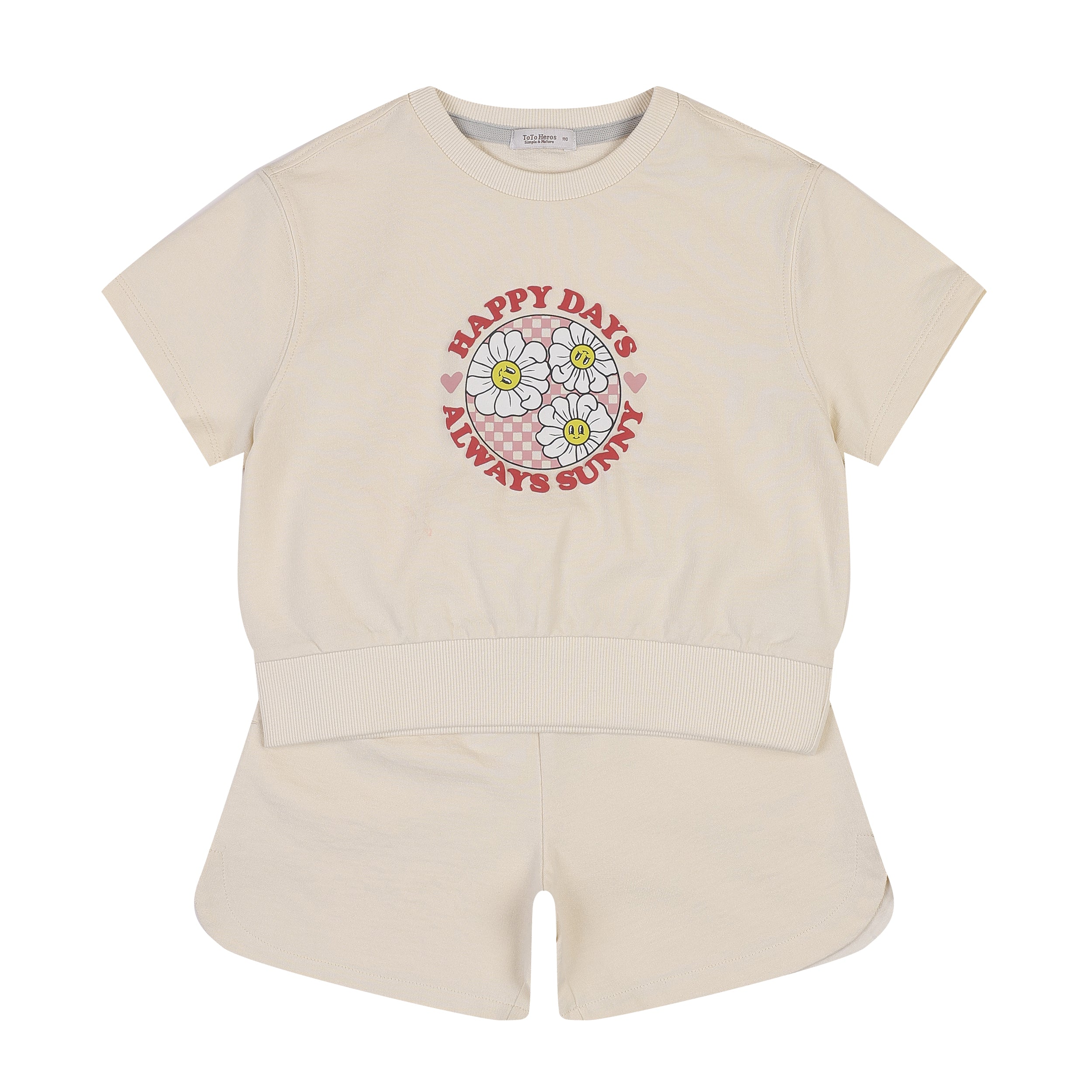 Bonnie Graphic Top & Curved Hem Shorts Set-Top & Skirt Set - Kids-ToTo Heros-