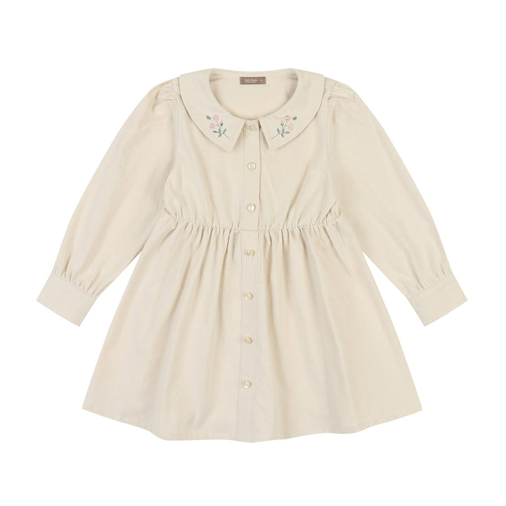 Cherry Collared Dress-Dress - Kids-ToTo Heros-Beige-XXS-ToTo Heros l Premium Children's Clothing