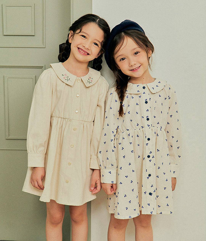 Cherry Collared Dress-Dress - Kids-ToTo Heros-ToTo Heros l Premium Children's Clothing
