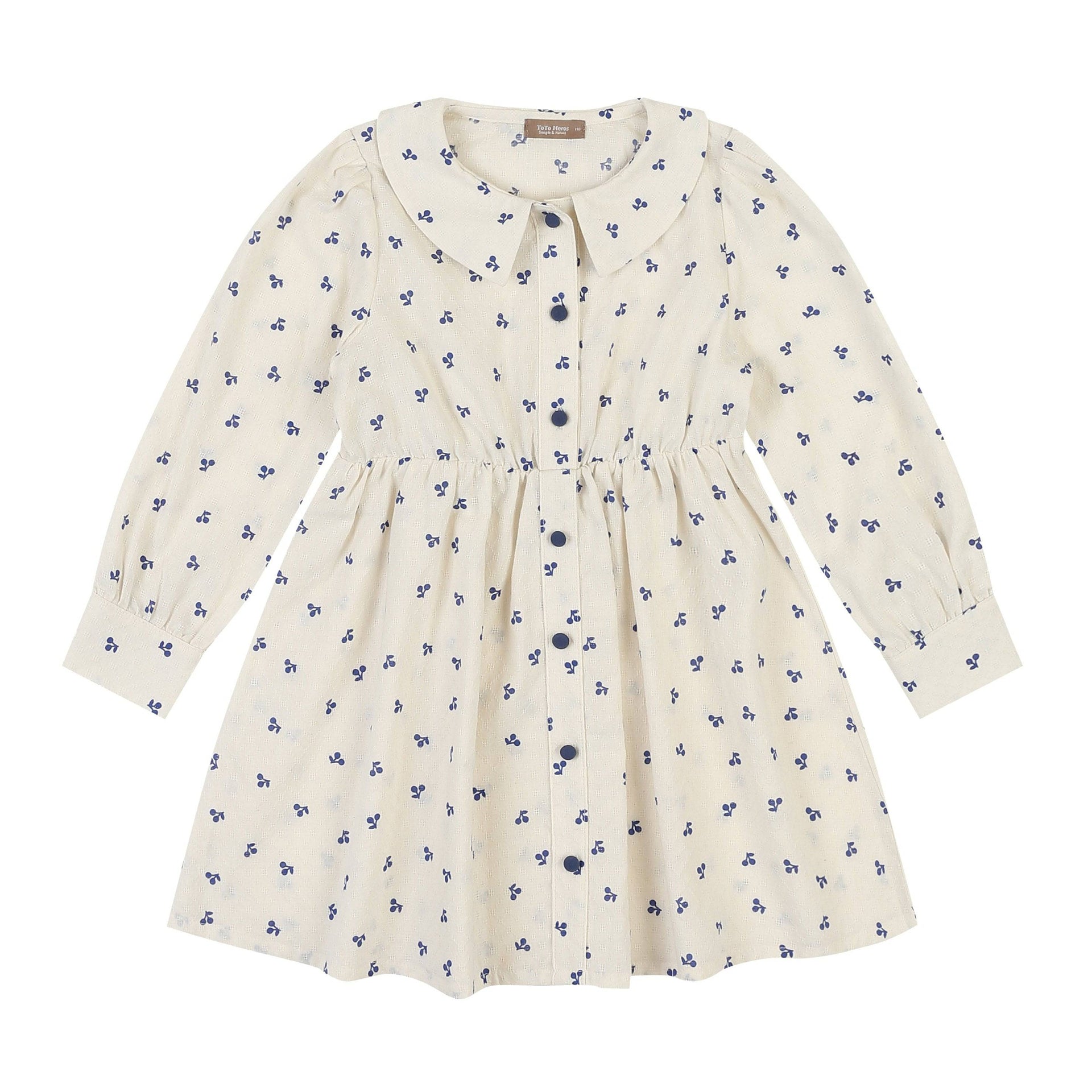 Cherry Collared Dress-Dress - Kids-ToTo Heros-Cream-XXS-ToTo Heros l Premium Children's Clothing