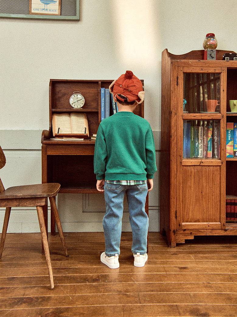 Cozy Fleeced Baggy Denim Pants-Pants - Kids-ToTo Heros-ToTo Heros l Premium Children's Clothing