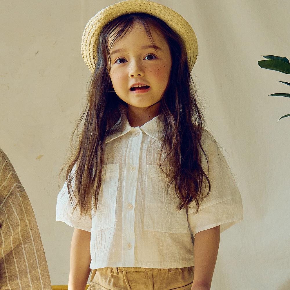 Cropped Oversized Pocket Button Down Shirt-Button Down Shirt - Kids-ToTo Heros-