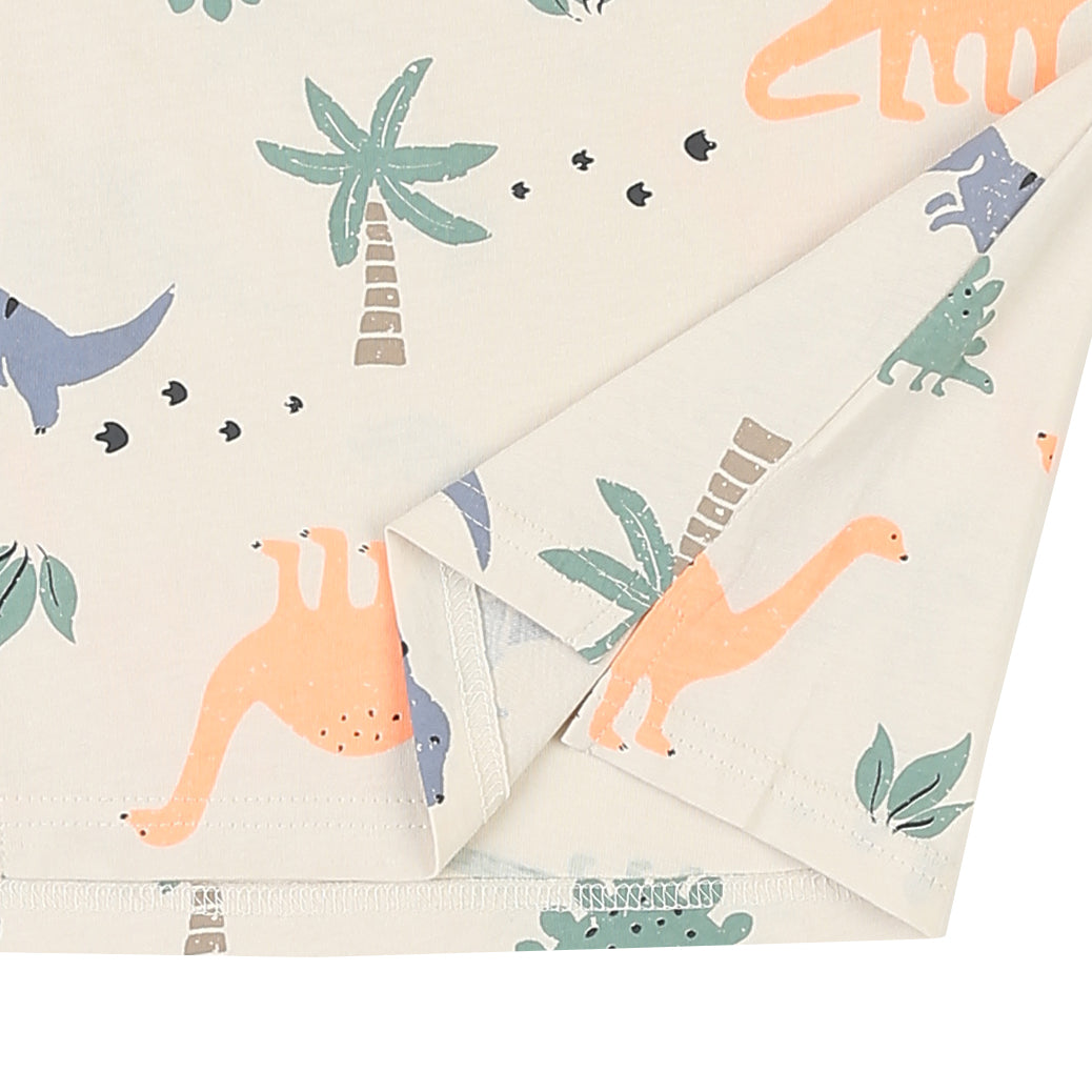Dinosaur-Graphic Print Short Sleeve T-Shirt-T-Shirt - Kids-ToTo Heros-