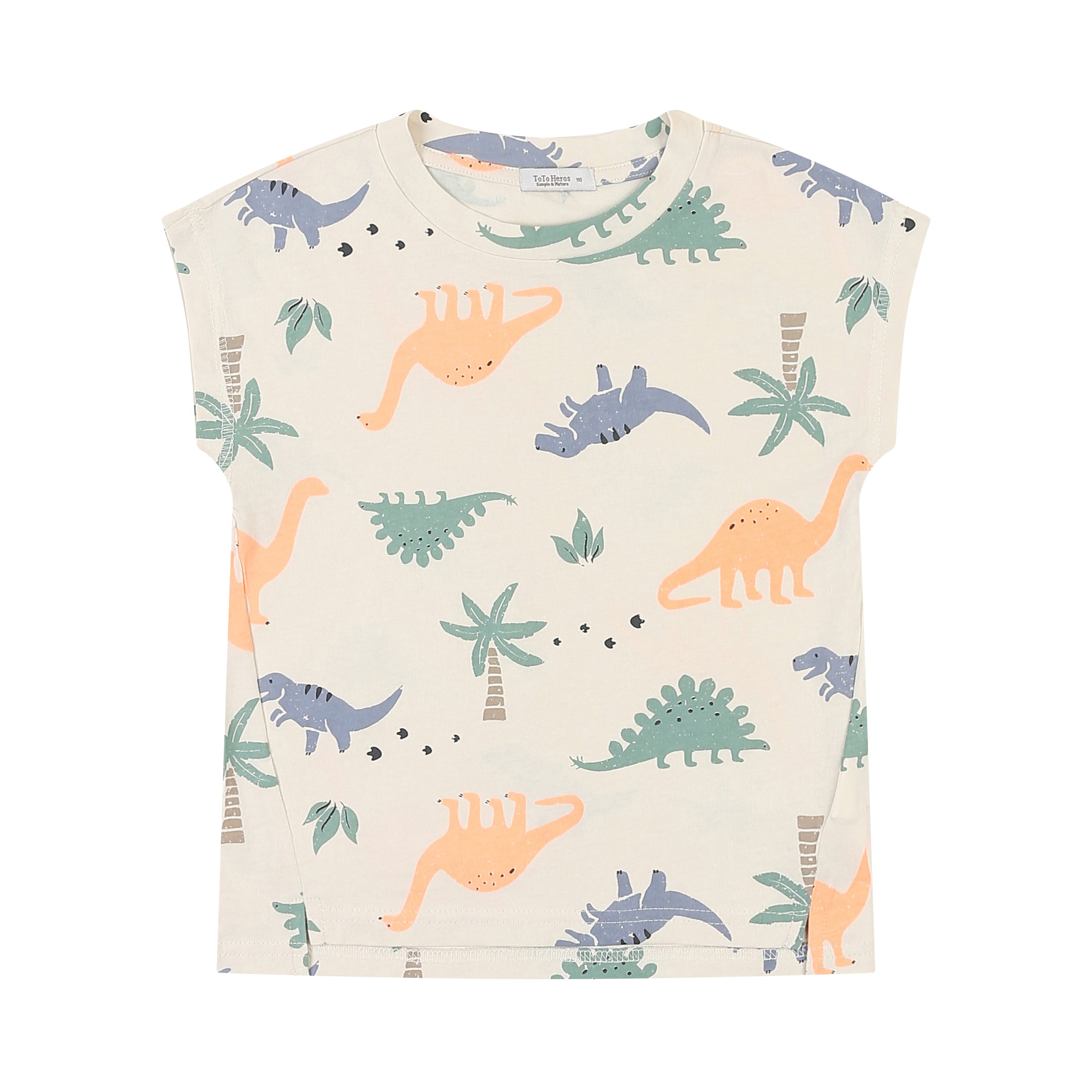 Dinosaur-Graphic Print Short Sleeve T-Shirt-T-Shirt - Kids-ToTo Heros-