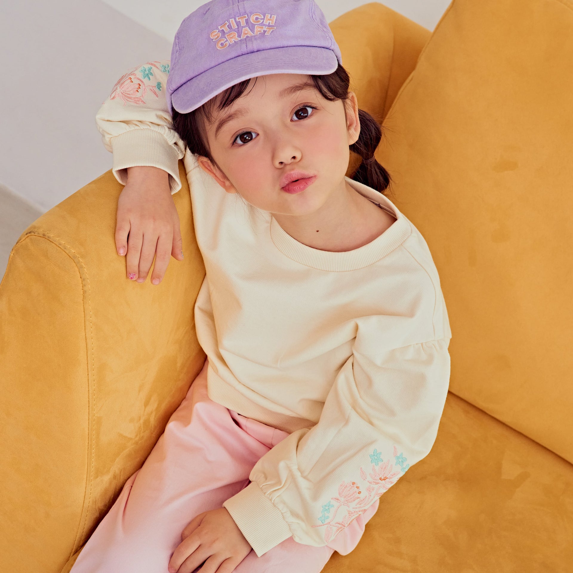Ellie Floral Embroidery Sweatshirt-Sweatshirt - Kids-ToTo Heros-ToTo Heros l Premium Children's Clothing