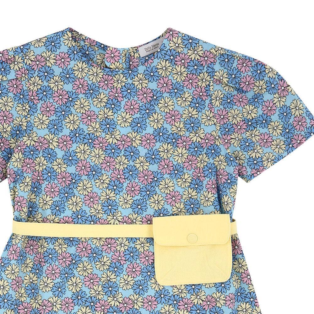 Elly All-Over Floral Print Dress with Fanny Pack-Dress - Kids-ToTo Heros-
