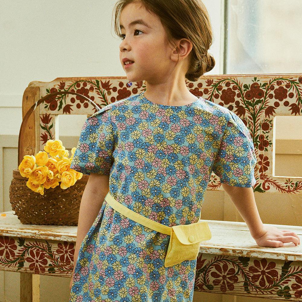 Elly All-Over Floral Print Dress with Fanny Pack-Dress - Kids-ToTo Heros-