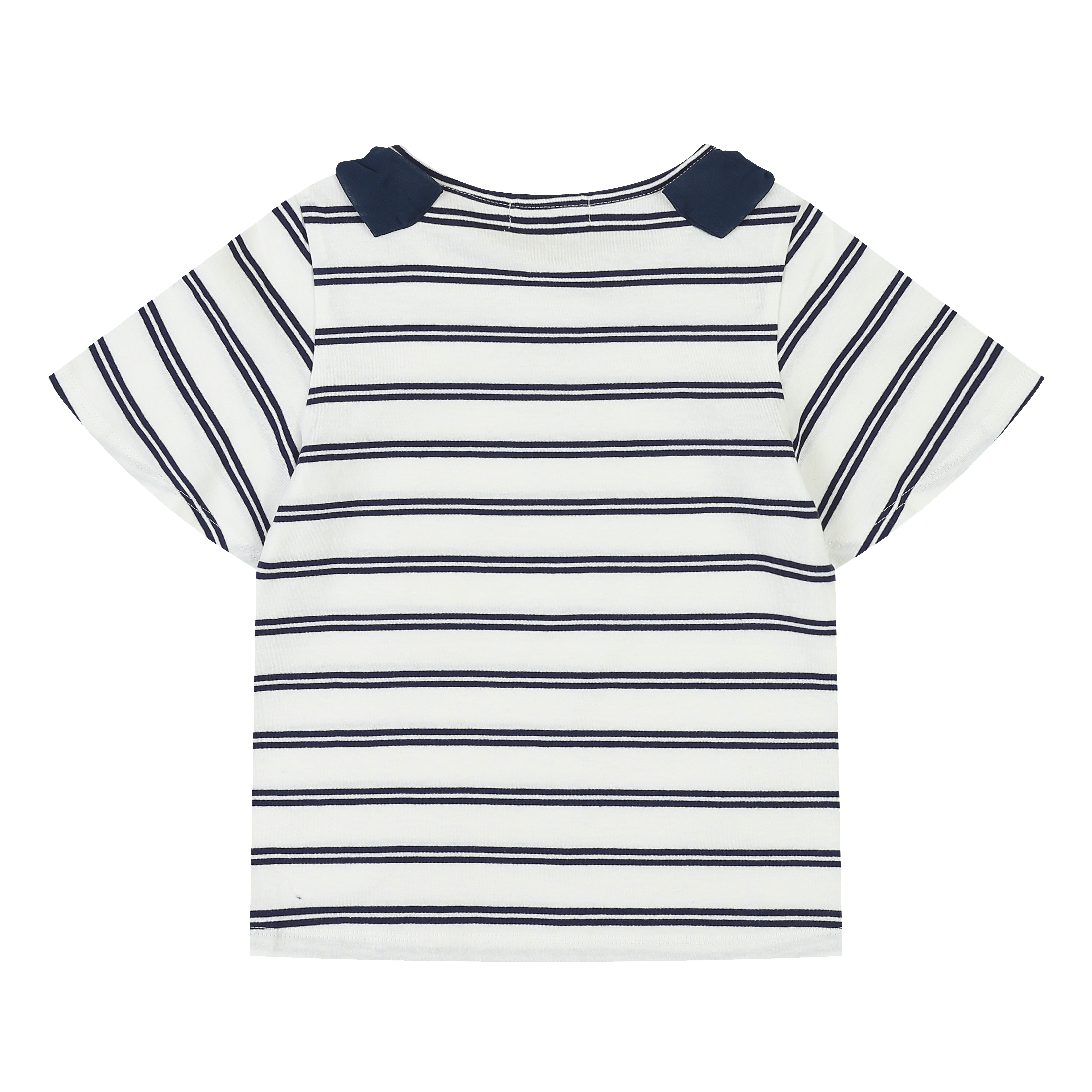 Emma Striped Wide Angel Sleeve Ribbon Detail T-Shirt-T-Shirt - Kids-ToTo Heros-