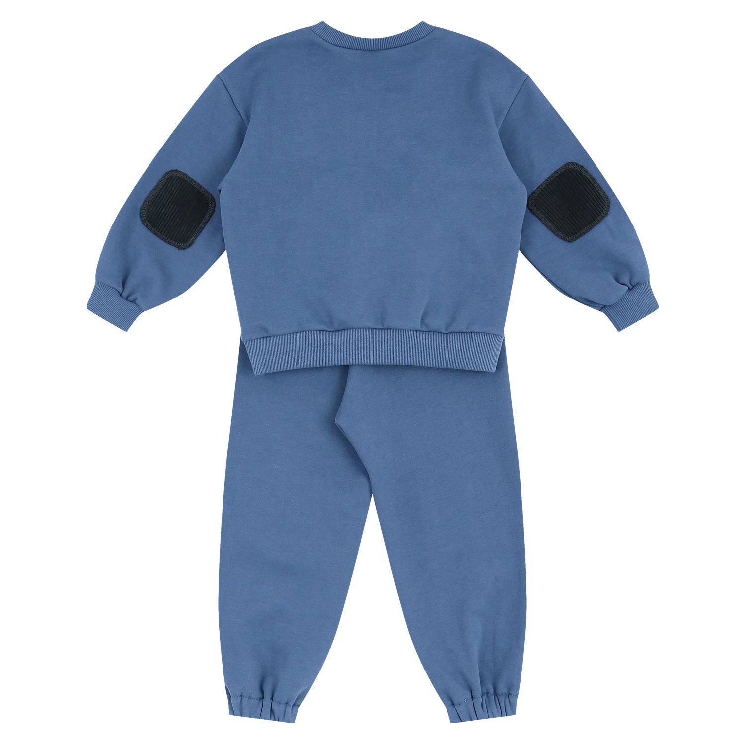 Evans Fleeced Sweatsuit Set with Elbow & Knee Patch-Top & Pant Set - Kids-ToTo Heros-ToTo Heros l Premium Children's Clothing