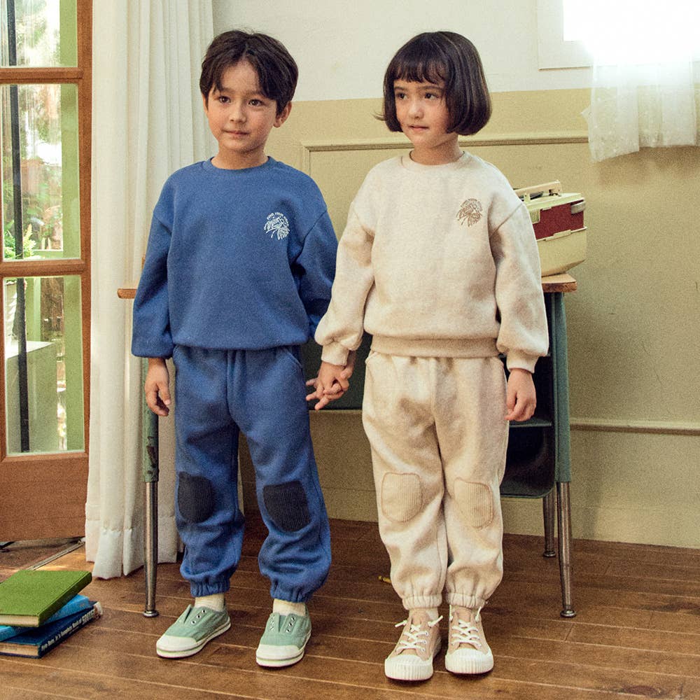 Evans Fleeced Sweatsuit Set with Elbow & Knee Patch-Top & Pant Set - Kids-ToTo Heros-ToTo Heros l Premium Children's Clothing