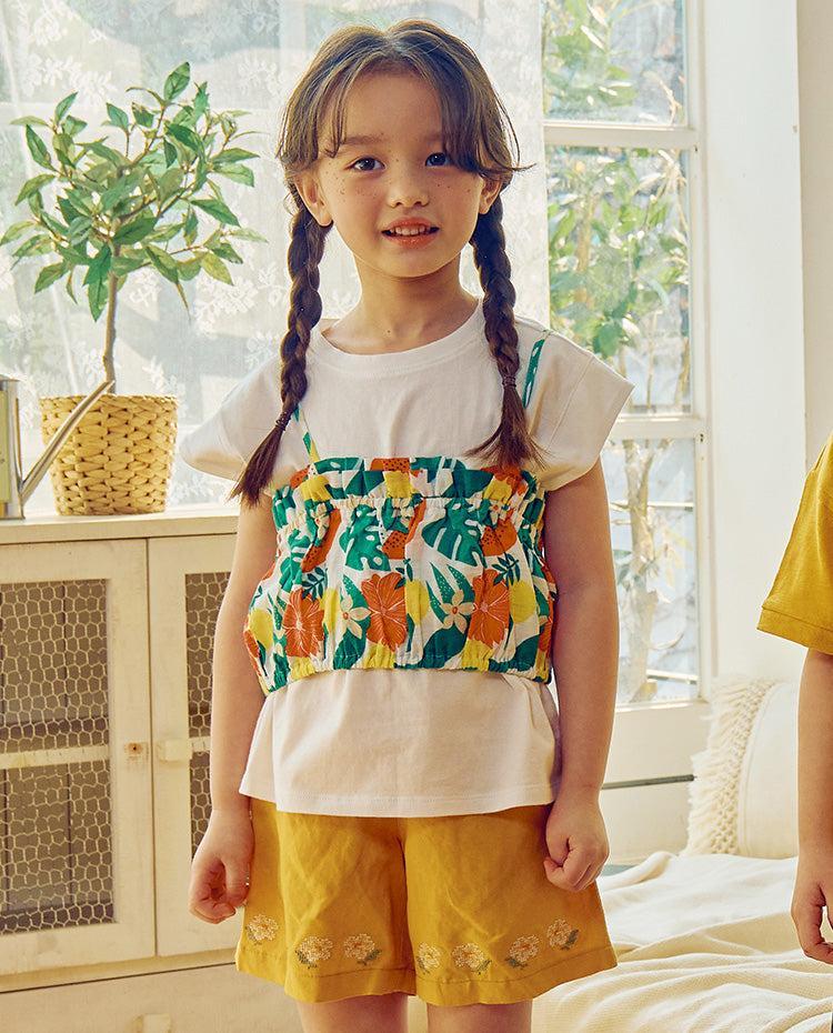 Floral-Graphic Print Cami Layered Tank Top-T-Shirt - Kids-ToTo Heros-