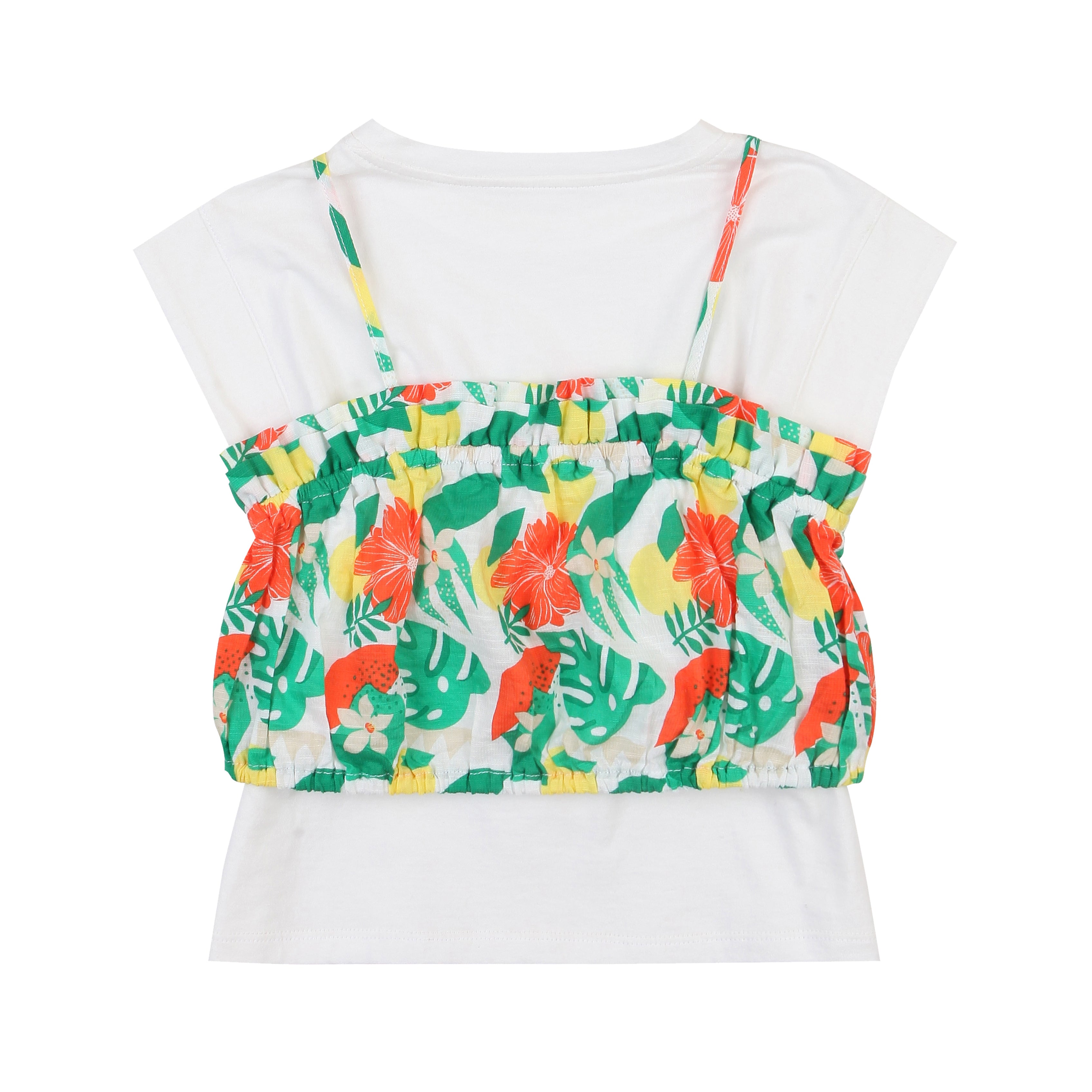 Floral-Graphic Print Cami Layered Tank Top-T-Shirt - Kids-ToTo Heros-