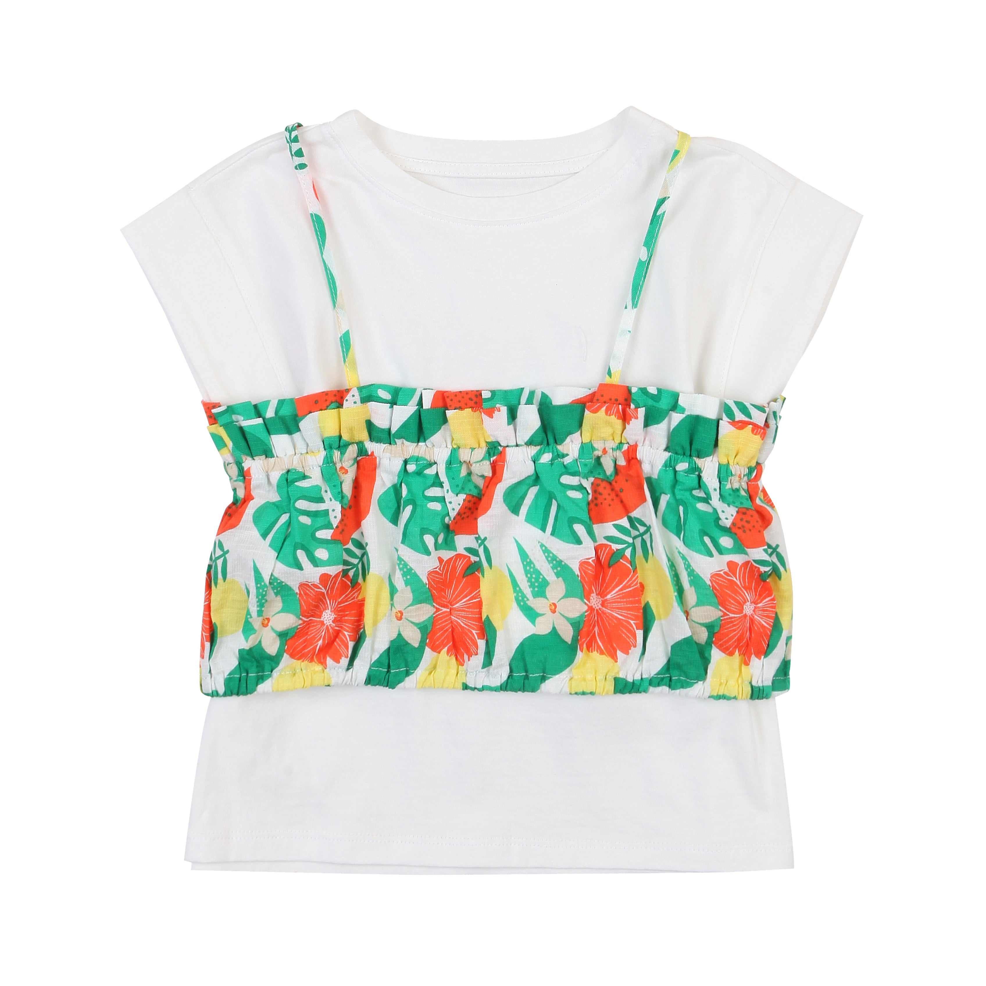 Floral-Graphic Print Cami Layered Tank Top-T-Shirt - Kids-ToTo Heros-
