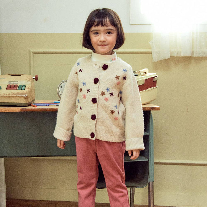 Floras Embroidery Knit Cardigan-Cardigan - Kids-ToTo Heros-ToTo Heros l Premium Children's Clothing