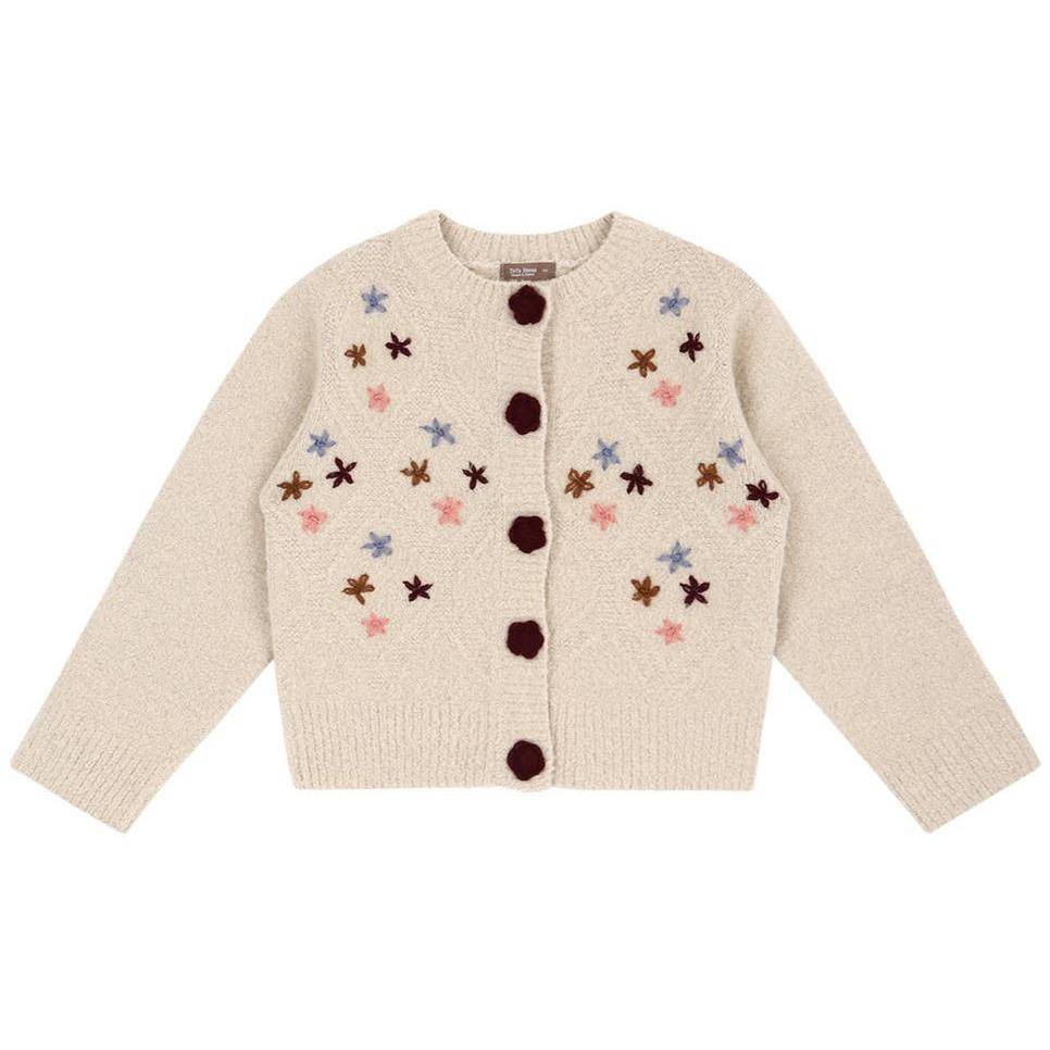 Floras Embroidery Knit Cardigan-Cardigan - Kids-ToTo Heros-ToTo Heros l Premium Children's Clothing
