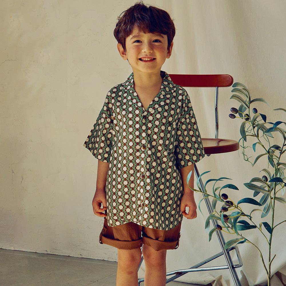 Forest Graphic Pattern Button Down Short Sleeve Shirt-Button Down Shirt - Kids-ToTo Heros-
