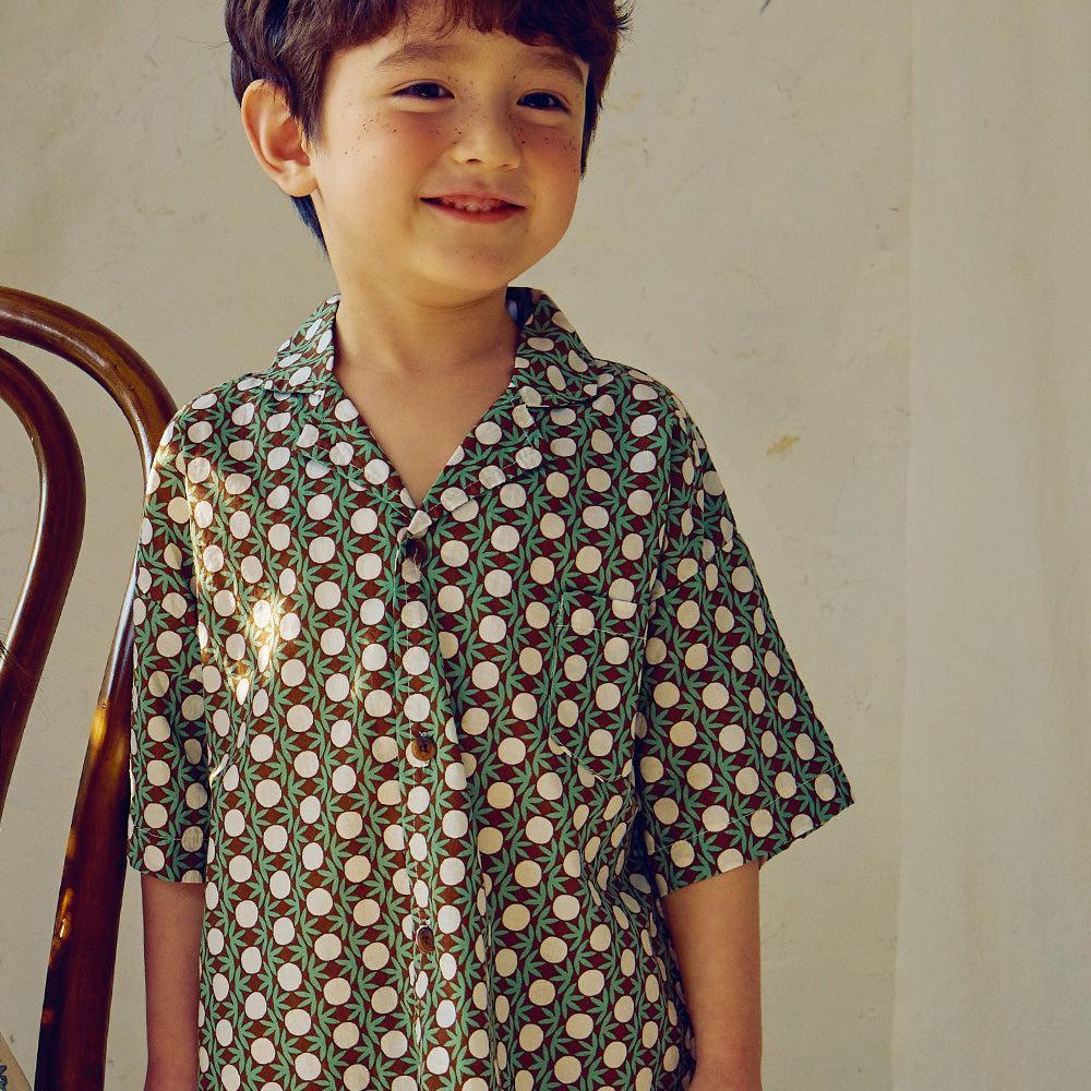 Forest Graphic Pattern Button Down Short Sleeve Shirt-Button Down Shirt - Kids-ToTo Heros-