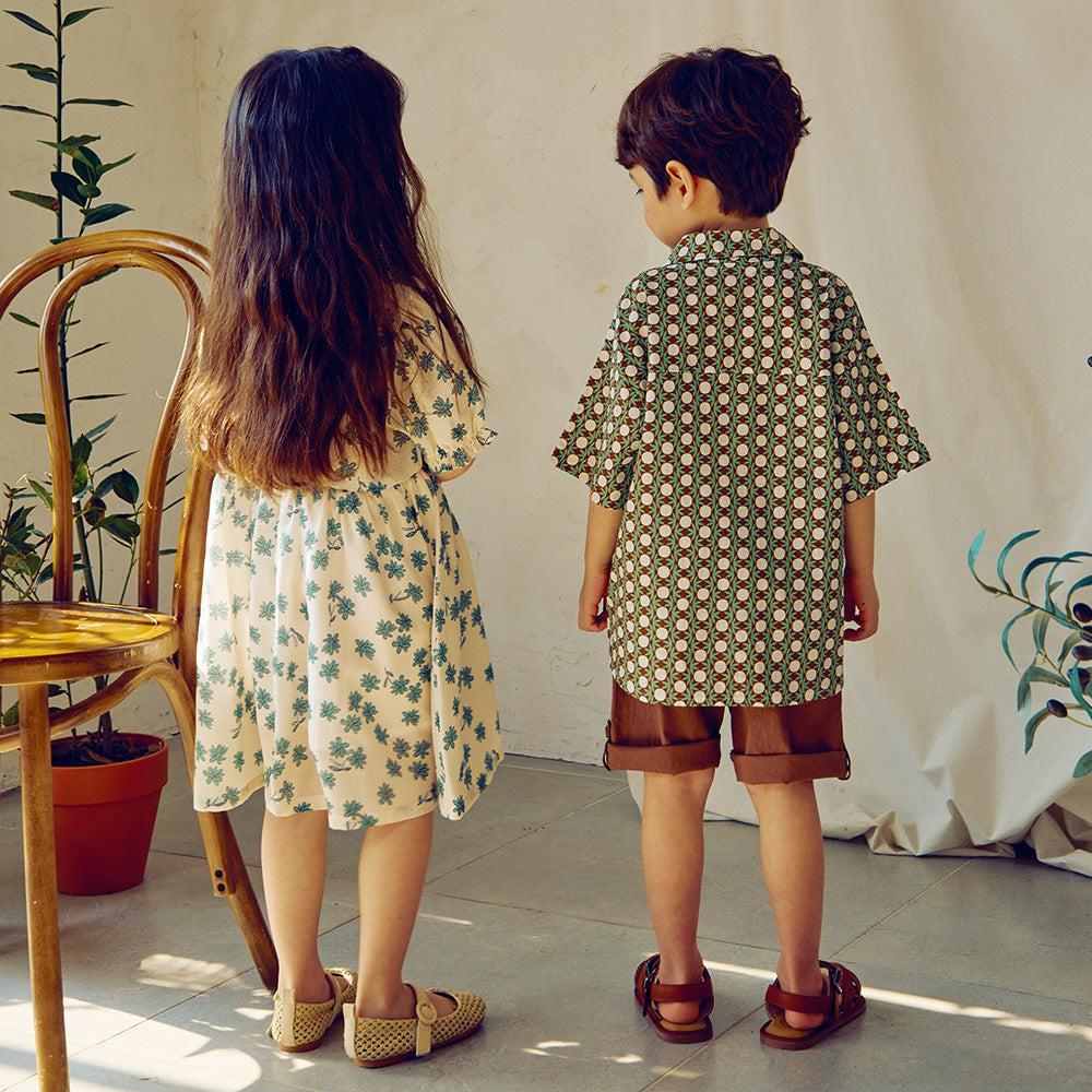 Forest Graphic Pattern Button Down Short Sleeve Shirt-Button Down Shirt - Kids-ToTo Heros-