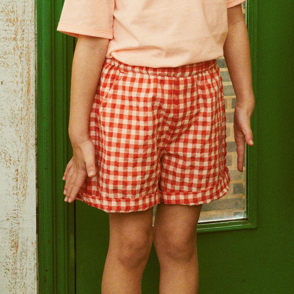 Gingham Check Pull-On Summer Shorts-Shorts - Kids-ToTo Heros-