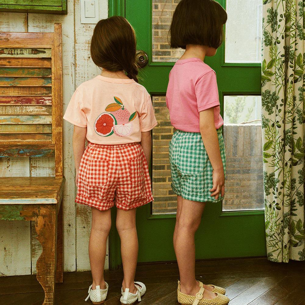 Gingham Check Pull-On Summer Shorts-Shorts - Kids-ToTo Heros-