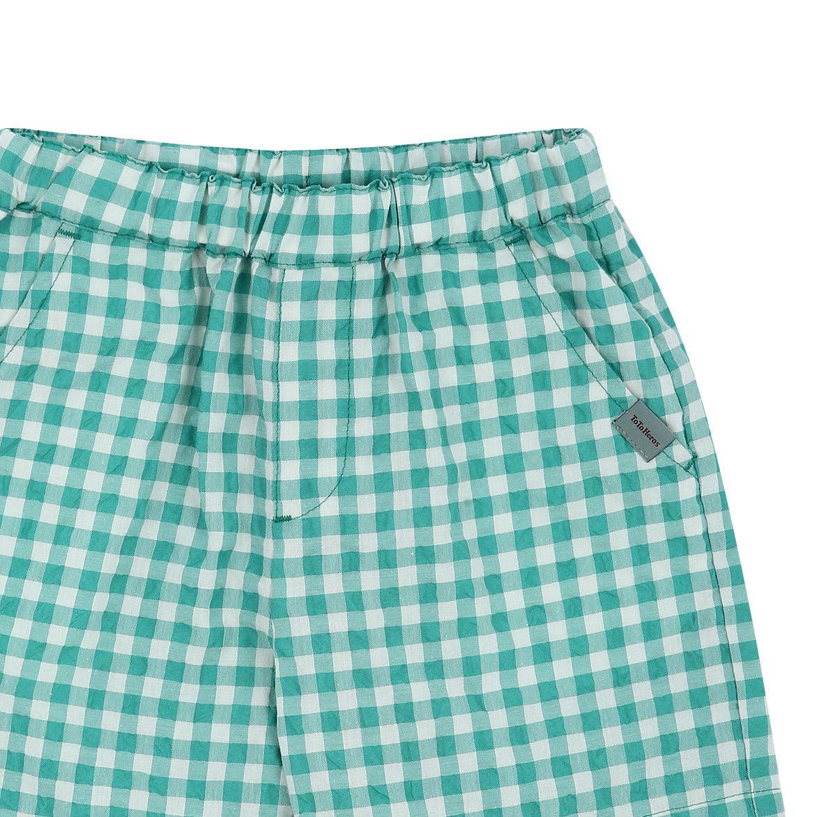 Gingham Check Pull-On Summer Shorts-Shorts - Kids-ToTo Heros-