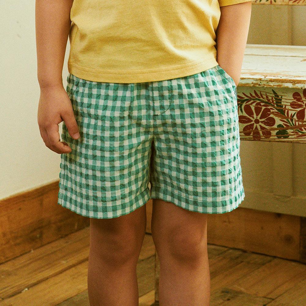 Gingham Check Pull-On Summer Shorts-Shorts - Kids-ToTo Heros-