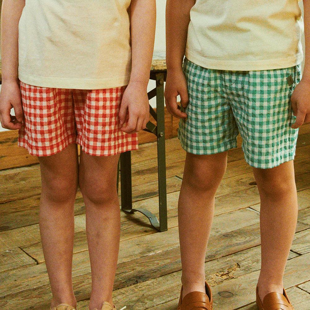 Gingham Check Pull-On Summer Shorts-Shorts - Kids-ToTo Heros-
