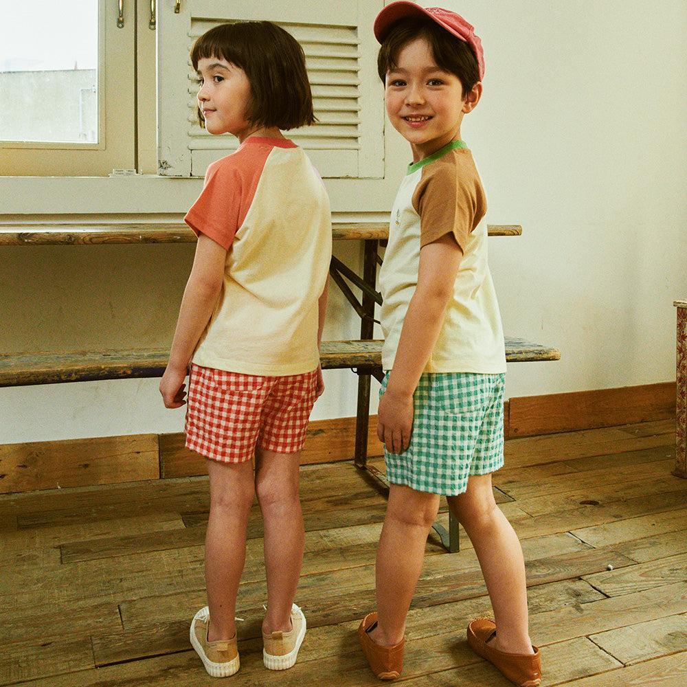 Gingham Check Pull-On Summer Shorts-Shorts - Kids-ToTo Heros-