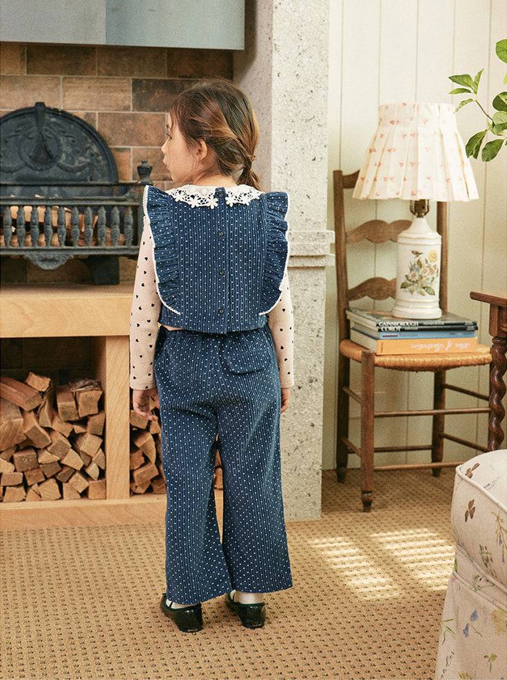 Heart Pattern Lace Collar Ribbed T-Shirt-T-Shirt - Kids-ToTo Heros-ToTo Heros l Premium Children's Clothing