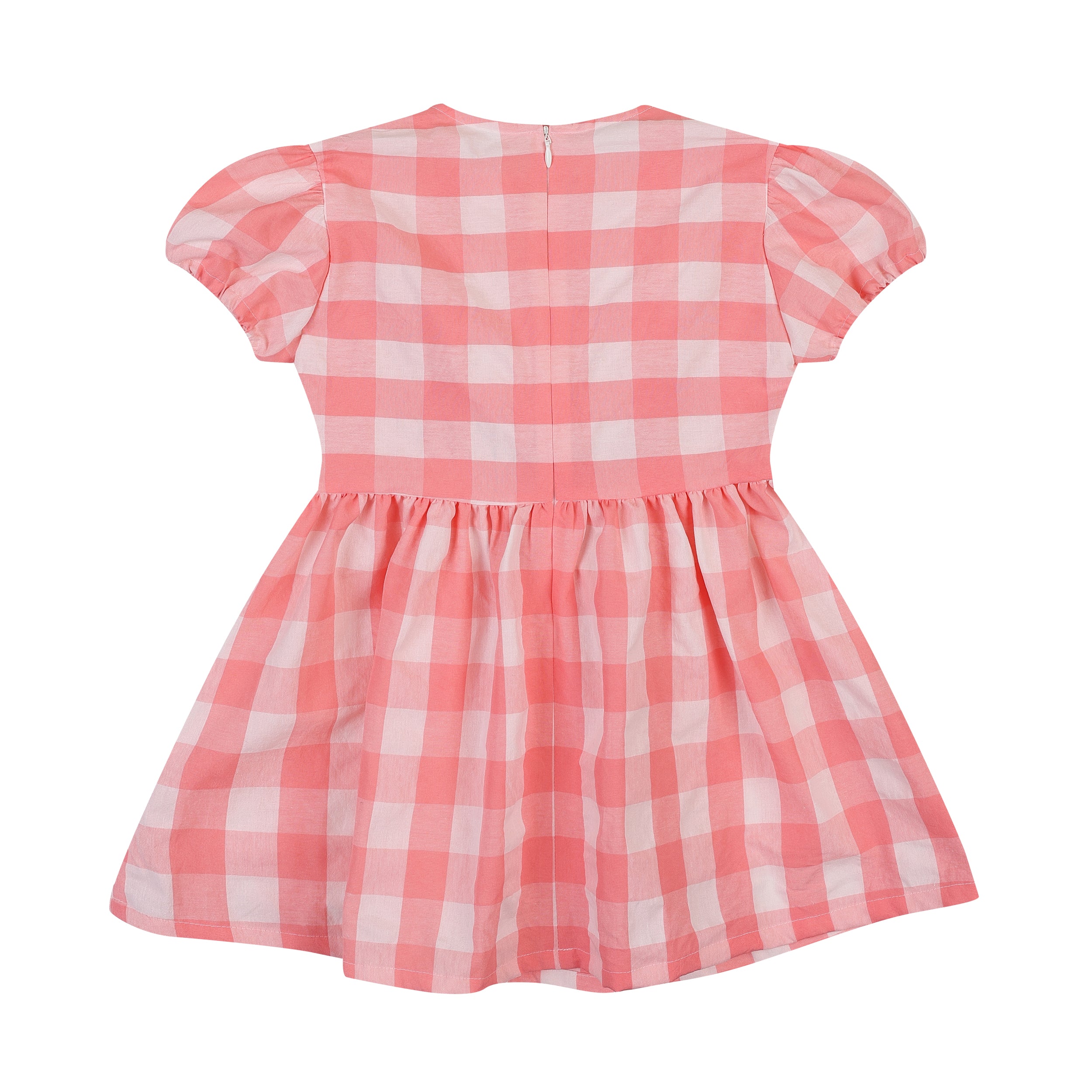 Heidi Pink White Gingham Front Tie Dress-Dress - Kids-ToTo Heros-