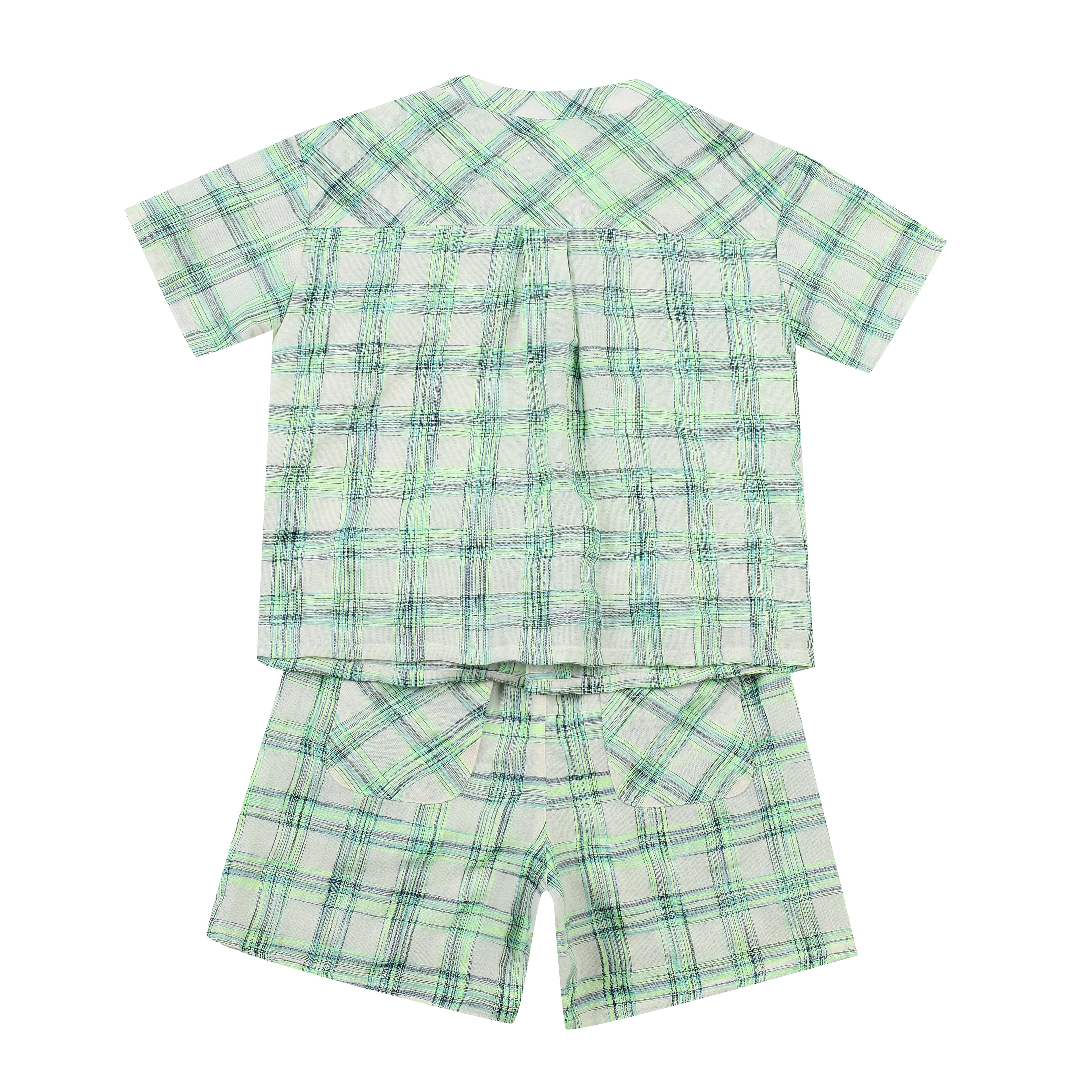 Holland Textured-Checkered Short Sleeve Top & Shorts Set-Top & Skirt Set - Kids-ToTo Heros-