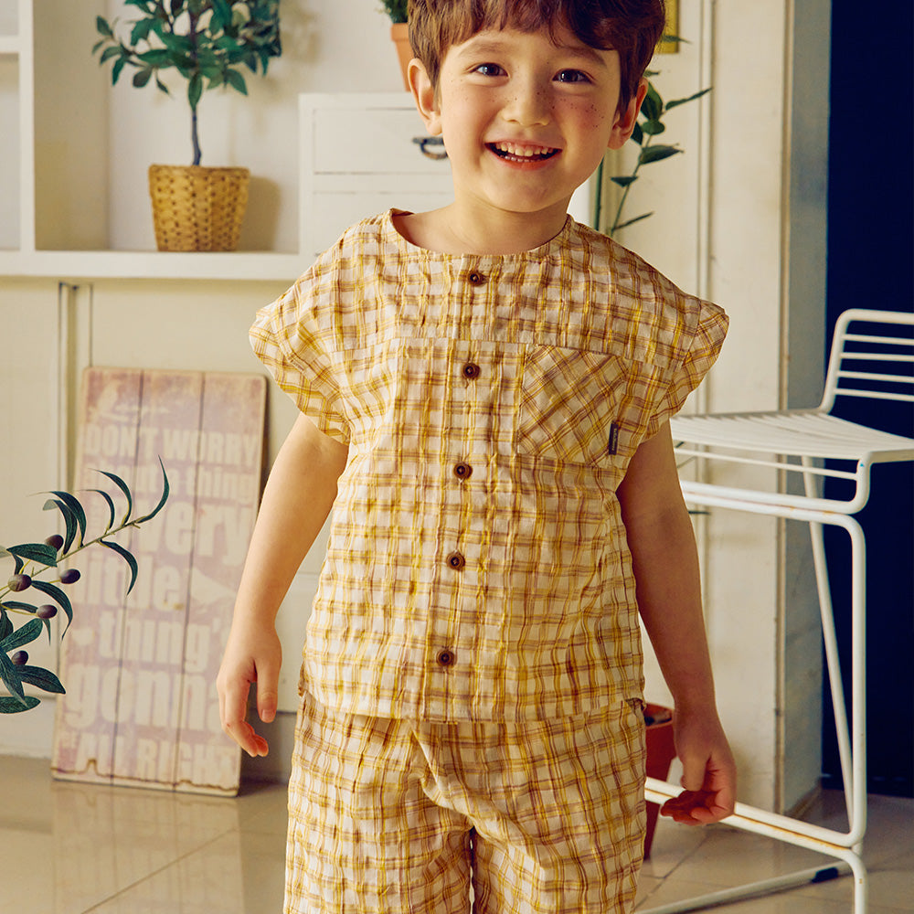 Holland Textured-Checkered Sleeveless Top & Shorts Set-Top & Skirt Set - Kids-ToTo Heros-