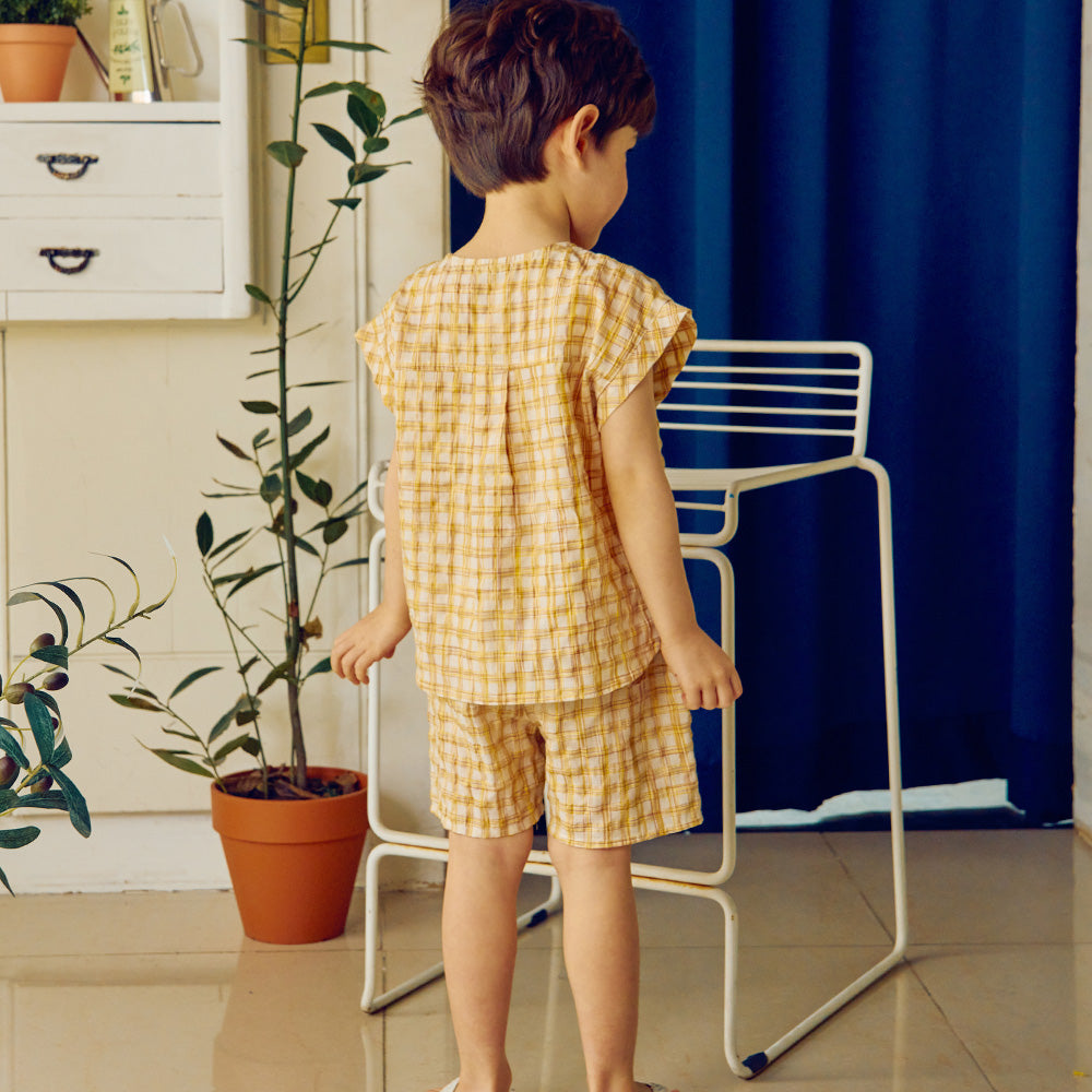 Holland Textured-Checkered Sleeveless Top & Shorts Set-Top & Skirt Set - Kids-ToTo Heros-