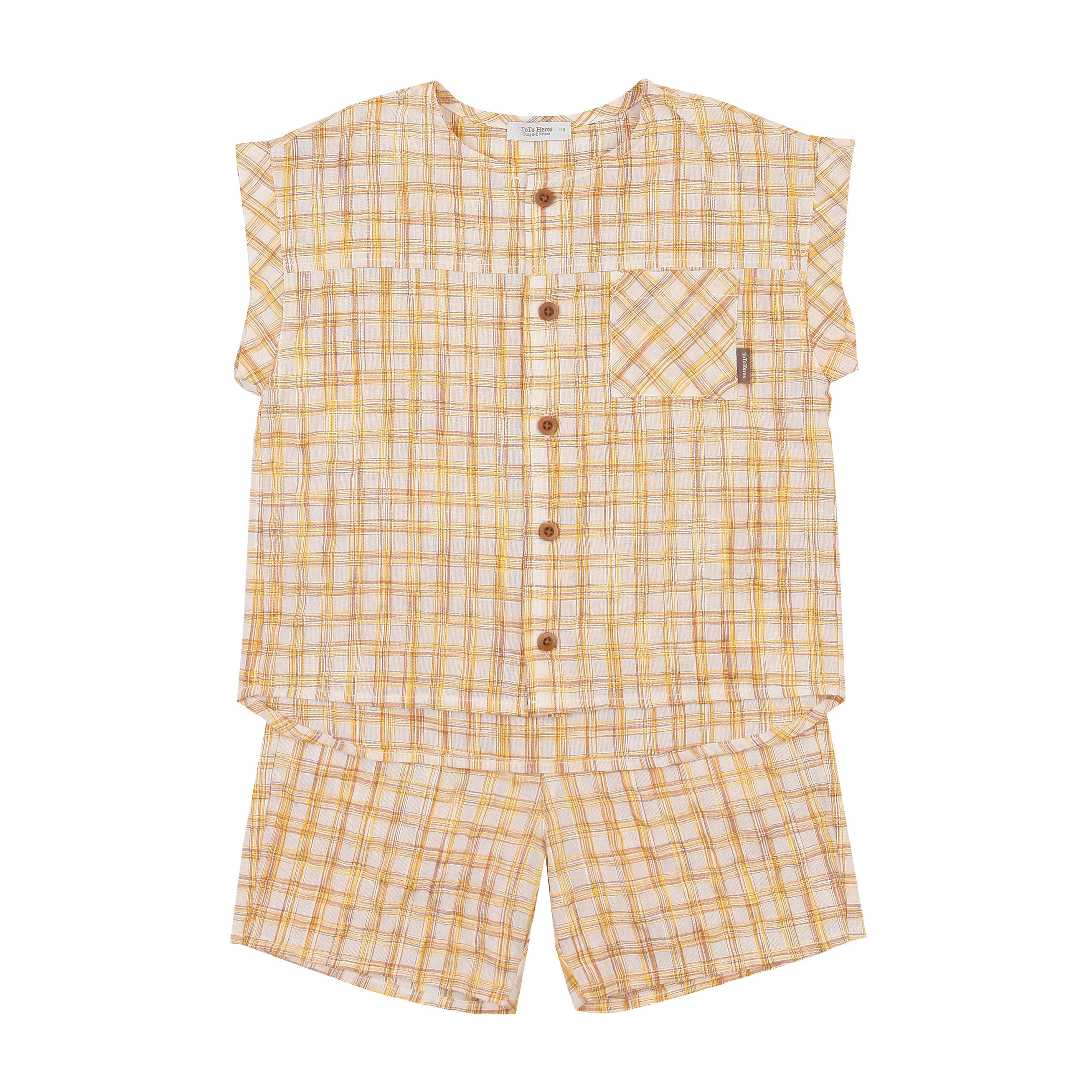 Holland Textured-Checkered Sleeveless Top & Shorts Set-Top & Skirt Set - Kids-ToTo Heros-