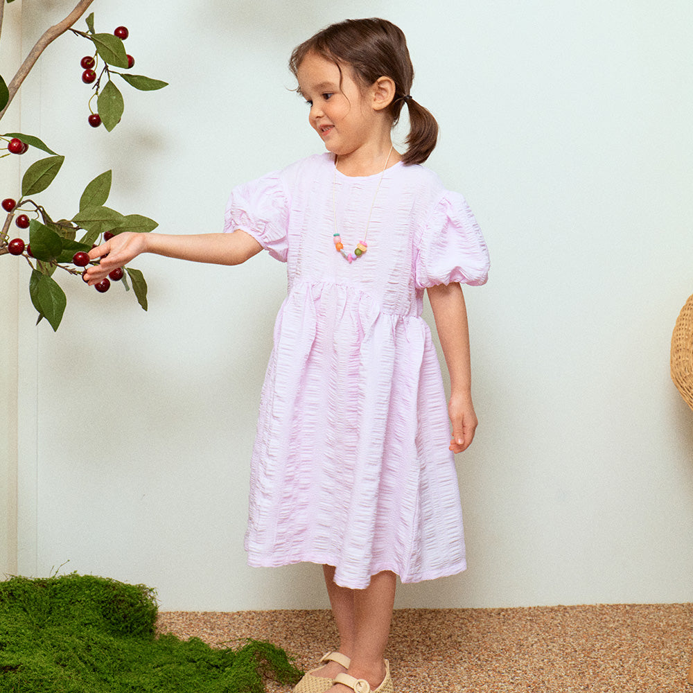 Holly Balloon Sleeve Summer Vacation Dress-Dress - Kids-ToTo Heros-