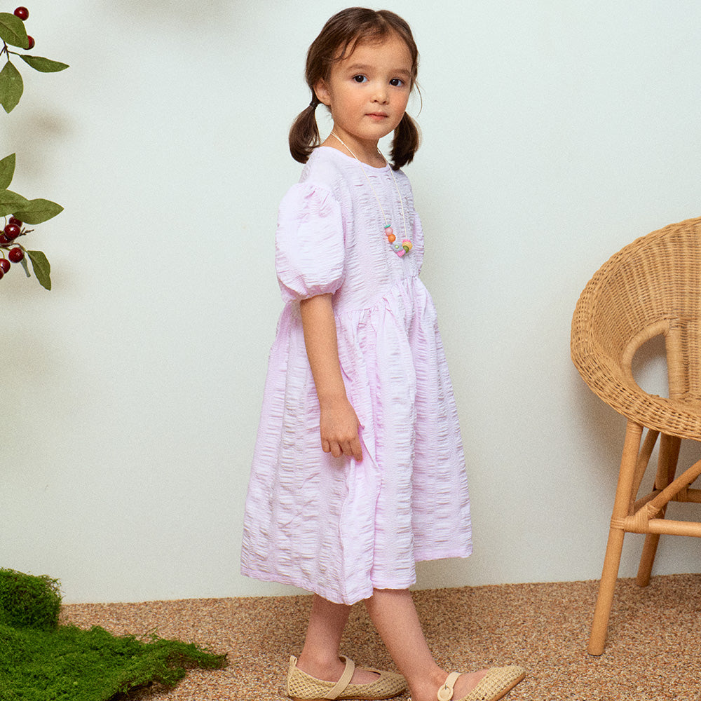 Holly Balloon Sleeve Summer Vacation Dress-Dress - Kids-ToTo Heros-